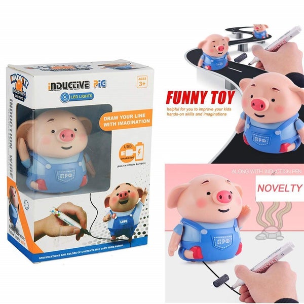 Rechargeable Inductive Mini Pig Robot Toy with Led Light Carousel 2