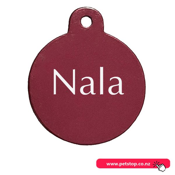 Pet Name Tag - "Nala" - Red Circle Carousel 1