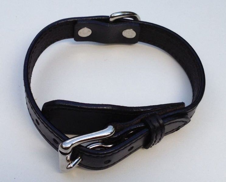 DOG COLLAR REAL LEATHER PLAIN MED & SML - FREE SHIPPING Carousel 1