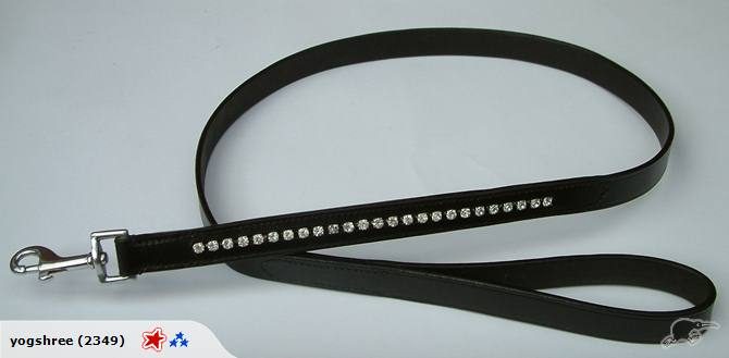 CRYSTAL DIAMONDS STUDDED GENUINE LEATHER LEAD Carousel 1
