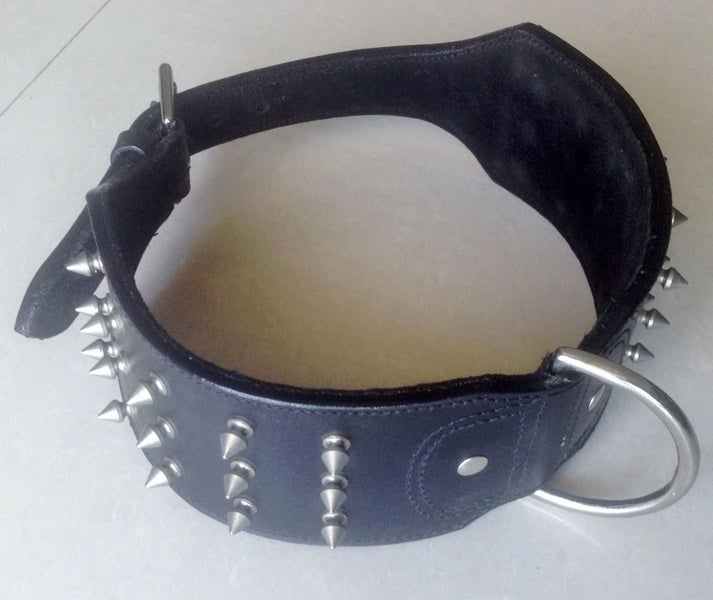 DOG COLLAR 3" WIDE EXTRA STRONG FOR XL DOGS, PLAIN & STUDDED - FREE SHIPPING Carousel 1