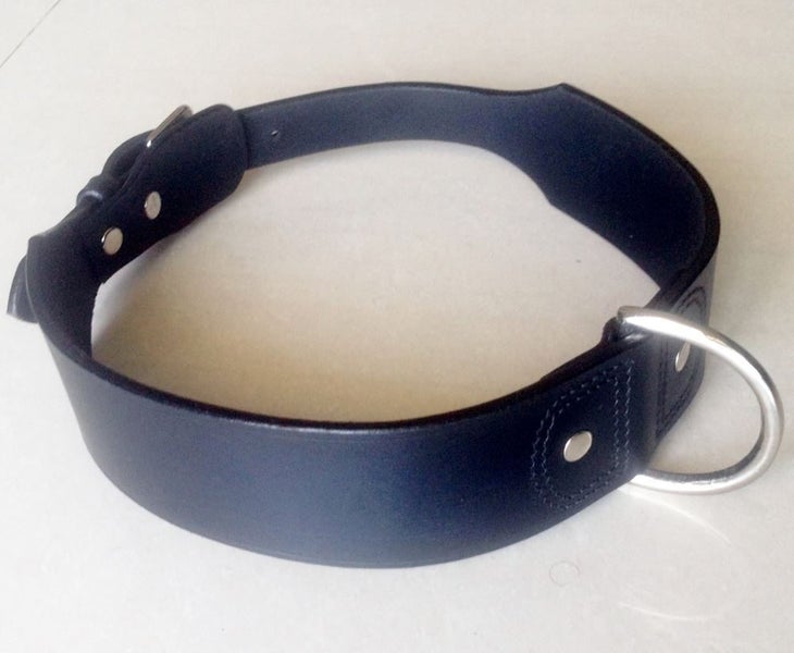DOG COLLAR REAL LEATHER PLAIN 2" WIDE, XXL & XL - FREE SHIPPING Carousel 1