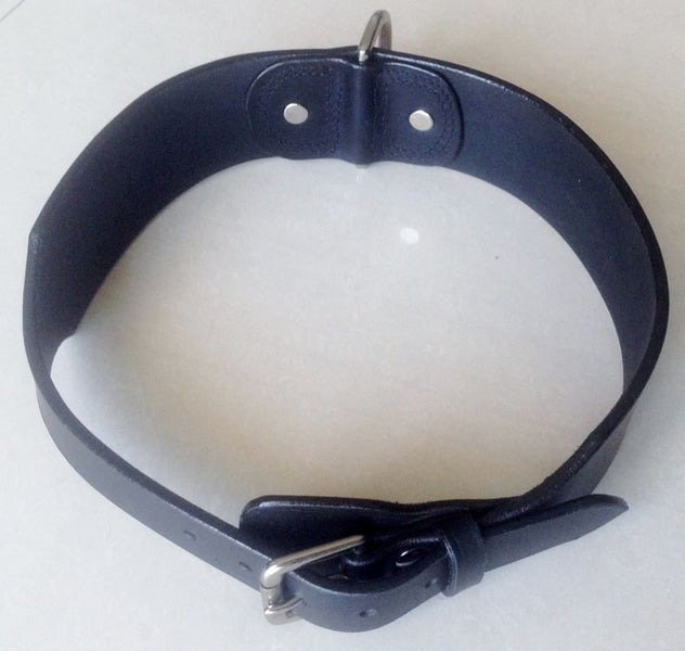 DOG COLLAR REAL LEATHER PLAIN 2" WIDE, XXL & XL - FREE SHIPPING Carousel 2