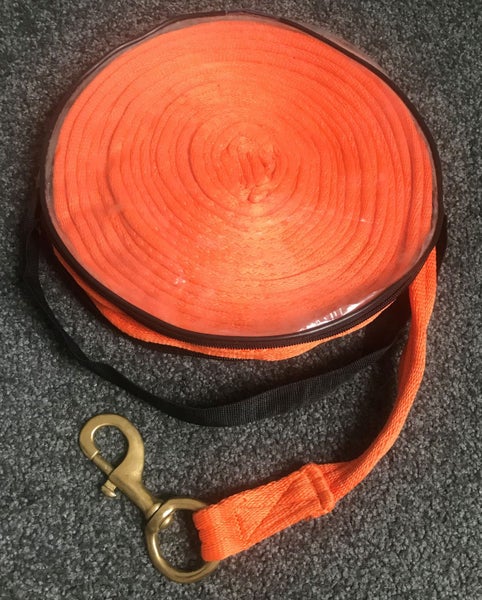 HORSE LUNGING LEAD CUSHION WEAVED 9mtrs with SOLID BRASS CLIP Carousel 10