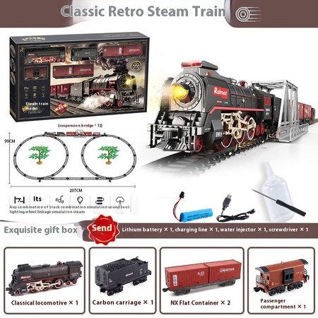 Metal Alloy Steam Locomotive Train Set Electric Carousel 3