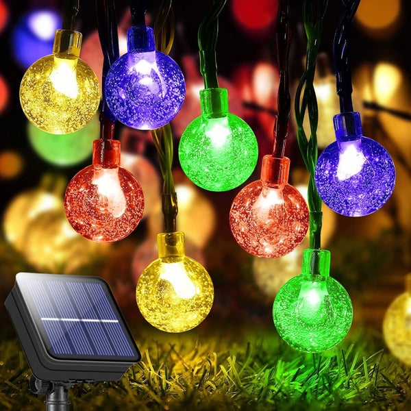 11M 60 Leds Solar Mini Globe Crystal Balls String Light 8 Modes LED Fairy Light Carousel 1