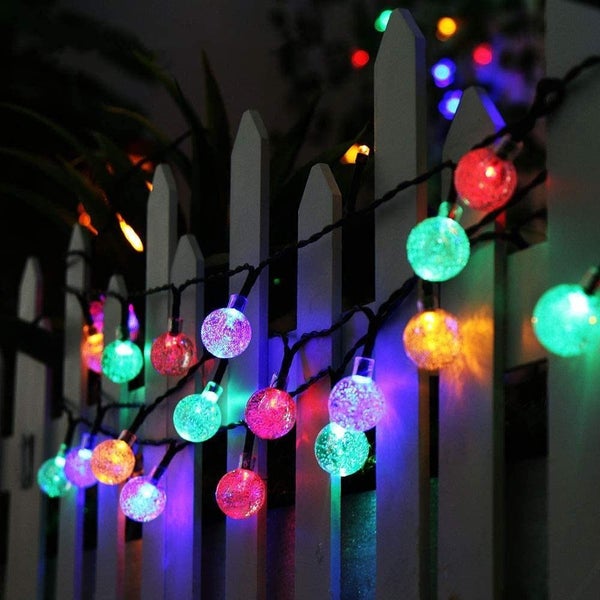 11M 60 Leds Solar Mini Globe Crystal Balls String Light 8 Modes LED Fairy Light Carousel 2