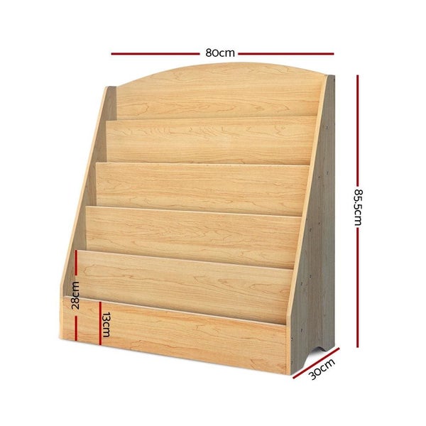 Keezi 5 Tiers Kids Bookshelf Magazine Shelf Rack Organiser Bookcase Display Carousel 2