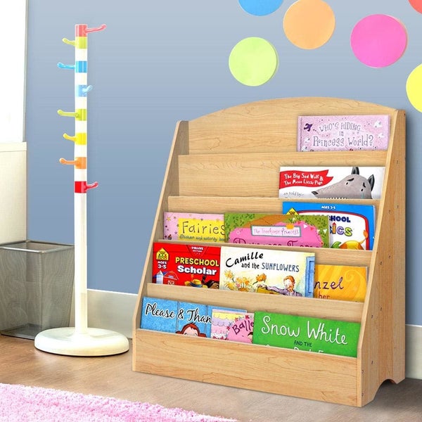 Keezi 5 Tiers Kids Bookshelf Magazine Shelf Rack Organiser Bookcase Display Carousel 7