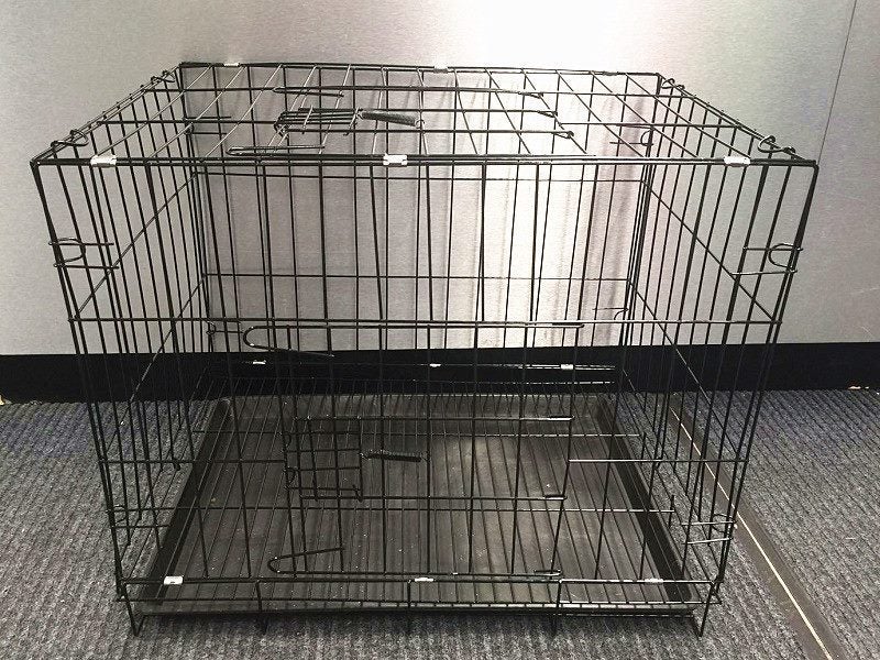 Pet Cage - 60cm Wide Collapsible Metal Pet Cage Black Carousel 1
