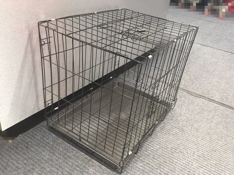 Pet Cage - 60cm Wide Collapsible Metal Pet Cage Black Carousel 2