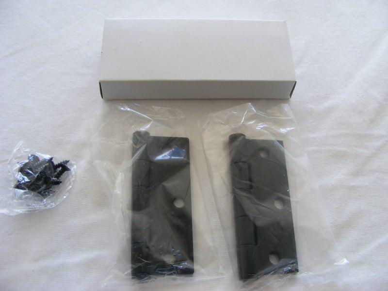 Box of 50 Pairs (100 Hinges) - Matt Black - 85mmx60mm (incl Screws) Carousel 7
