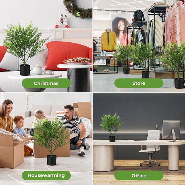 Lambu 65cm Artificial Palm Tree Tropical Fake Plant Green for Office Home Decor Carousel 9