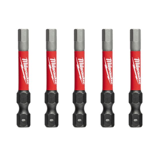 Milwaukee 48324690 5PCS SHOCKWAVE Impact 6mm Hex Allen 50mm 2 Inch Power Bit Set Carousel 1