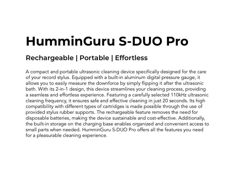 HumminGuru S-DUO Pro Ultrasonic Stylus Cleaner & Digital Gauge Carousel 2