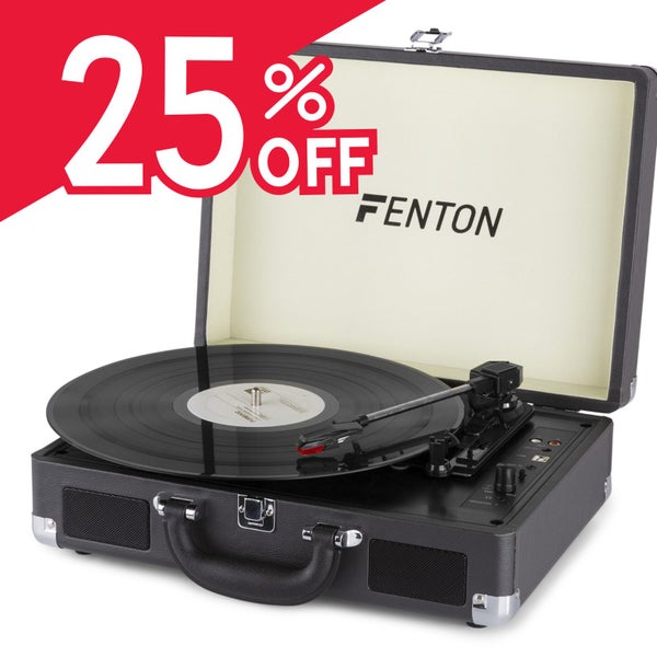 Record Player Briefcase with Bluetooth - Charcoal Carousel 1