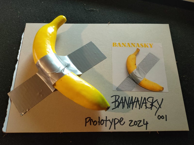 BANANASKY duct tape banana "prototype" signed original art piece Carousel 1