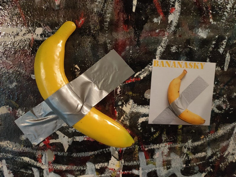 BANANASKY duct tape banana "prototype" signed original art piece Carousel 2