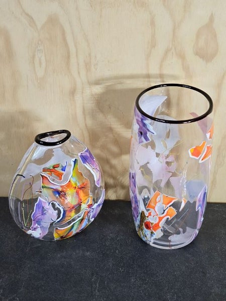 A Stunning Pair of Hand-Blown Glass Vases by Grinter Glass of Whangarei. Carousel 5