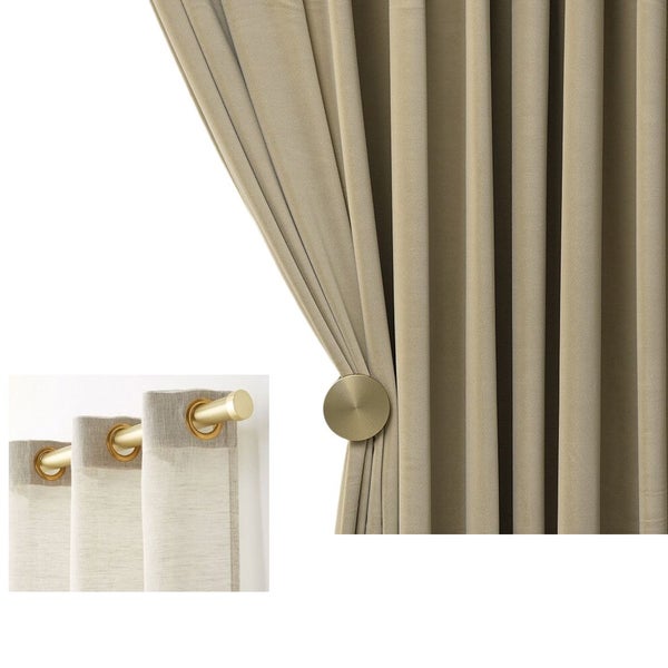 200Cm Khaki High Quality Modern Velvet Blackout Curtains For Living Room Bedroom Carousel 1
