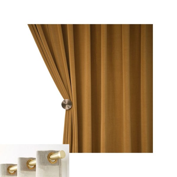 Hod Health And Home 150 Centimetre Mustard High Quality Modern Velvet Blackout C Carousel 1