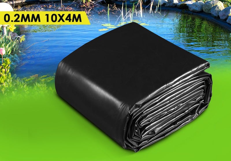 4x10m Pond Pool Liner HDPE Fish Waterfall Water Garden 4x10m Pond Skin Pad Black Carousel 1