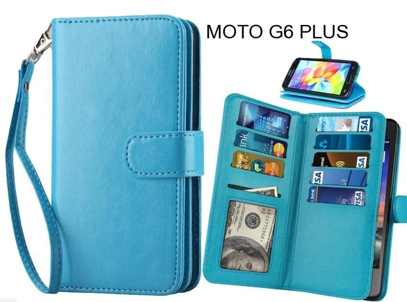 MOTO G6 PLUS case Double Wallet leather case 9 Card Slots Carousel 1