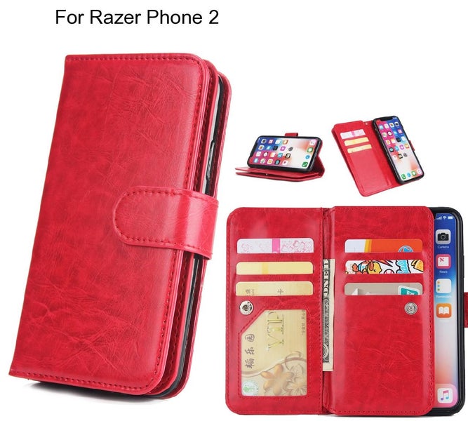 Razer Phone 2 Case triple wallet leather case 9 card slots Carousel 1