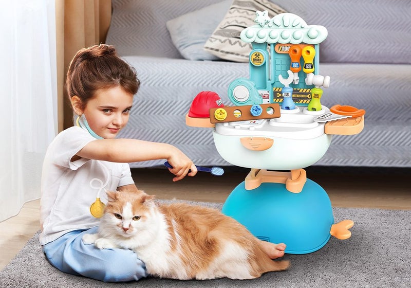 Doctor Play Set Medical Tools Toy Work Bench Carousel 1