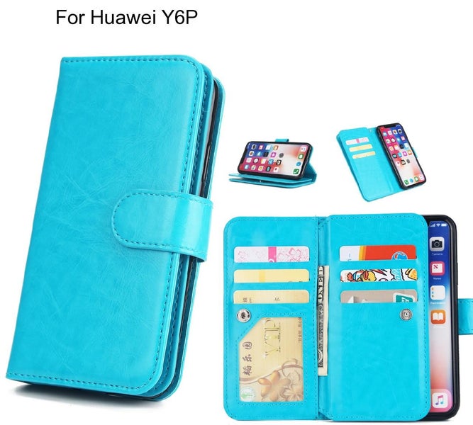 Huawei Y6P Case triple wallet leather case 9 card slots Carousel 1