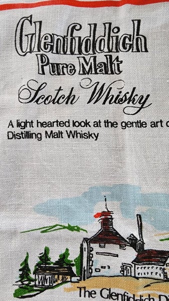 ~" Glenfiddich Pure Malt Scotch Whiskey Linen Vintage Tea Towel ~ Carousel 2