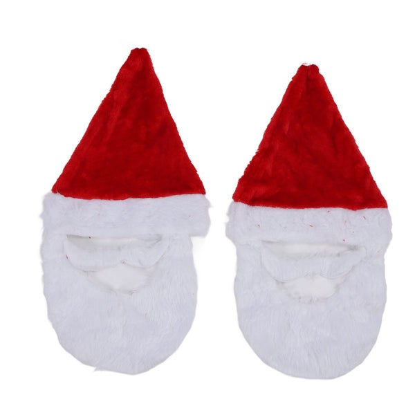 santa hat with beard xmas holiday hat santa hat adult xmas hat with beard 2pcs Carousel 8