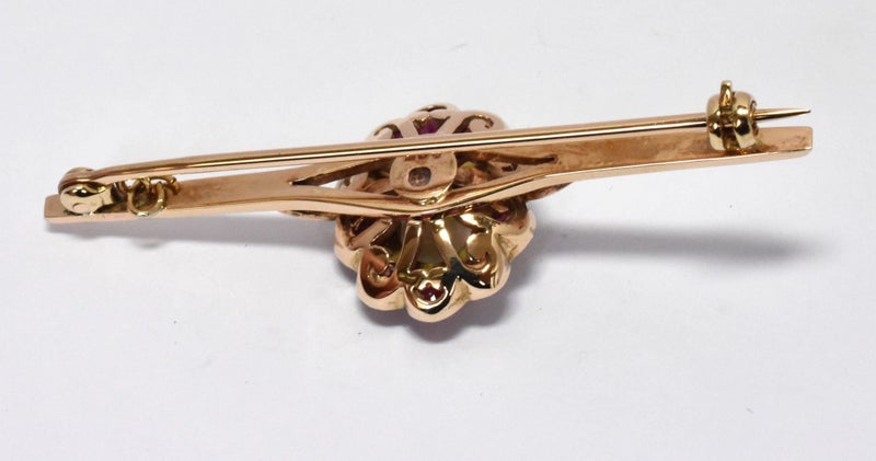 $2,700 Hand Made 9ct Yellow Gold Opal & Ruby Brooch!! 169448 Carousel 2