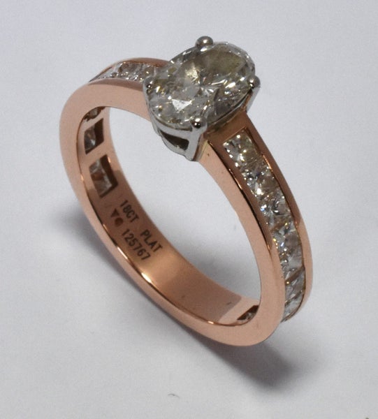 $11,000 18ct Rose Gold & Platinum Diamond Ring TCW 1.94cts! Size K½ - 168164 Carousel 1