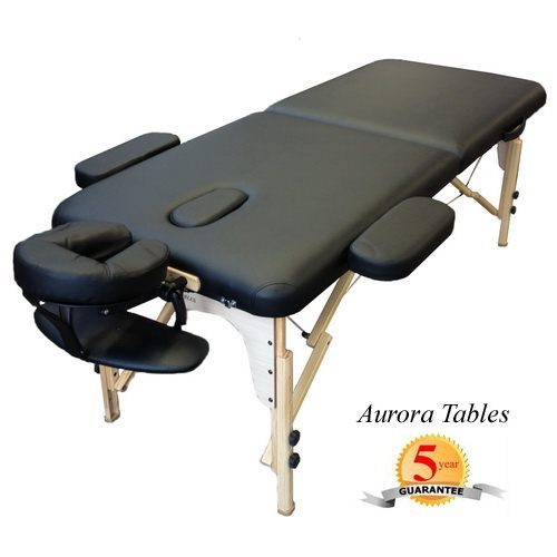 MASSAGE TABLE WOODEN PORTABLE / black Carousel 1
