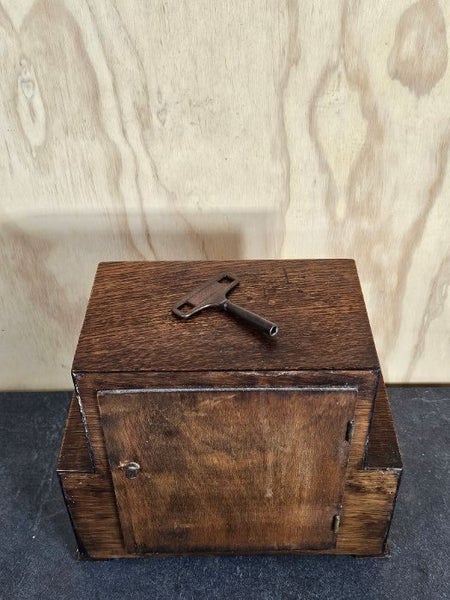 1930's 'Enfield'. English Oak Deco Mantle Clock. Chiming & Working. Carousel 13