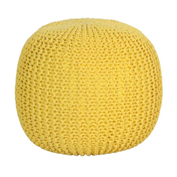 COMFEYA Premium Cotton Round Foot Stool - Yellow Carousel 1