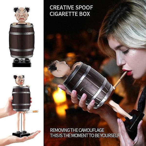 Automatic Strange Uncle Creative Spoof Cigarette Box Dispenser Storage Case Carousel 1