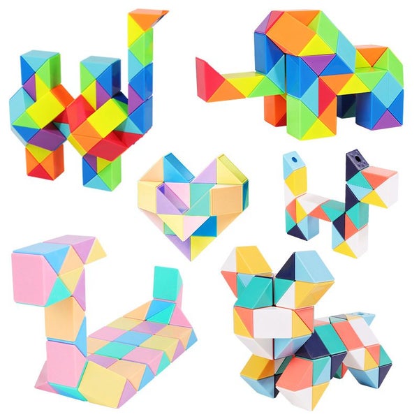 Rainbow Color Changing Twist Puzzle, Brain Teaser Fidget Toy for Kids Carousel 1