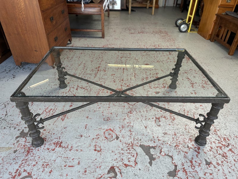 A Quality Bronze Patinated Frame Glass Topped Coffee Table Carousel 2