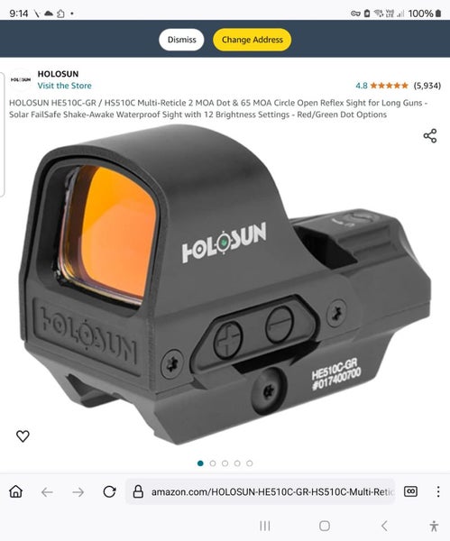 HOLOSUN ELITE HE510C-GR, REFLEX OPTIC - $685 + SHIPPING - "THE OPTIC"62863239211393111