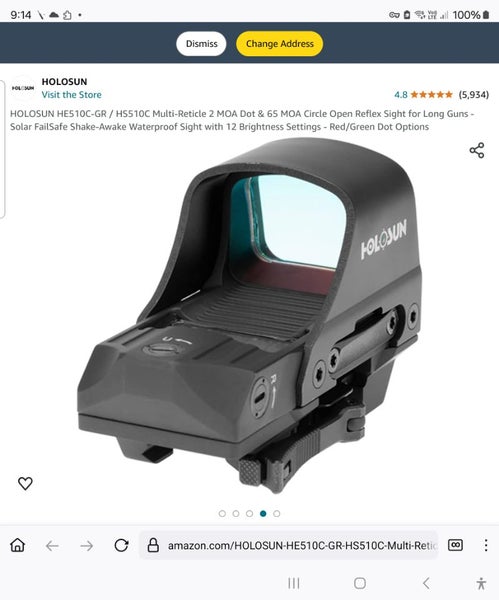 HOLOSUN ELITE HE510C-GR, REFLEX OPTIC - $685 + SHIPPING - "THE OPTIC"62863239211393114