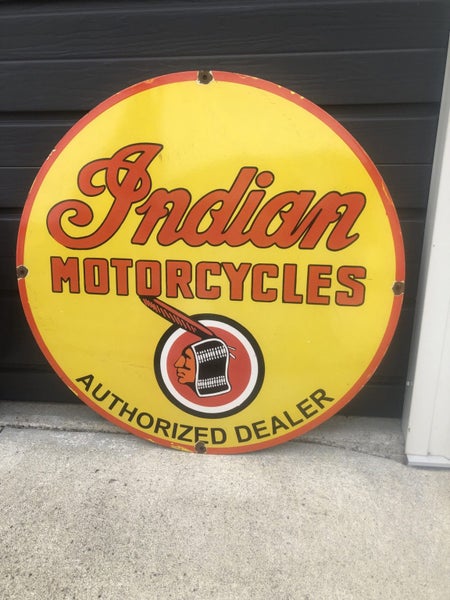 Indian Motorcycles Porcelain Enamel Sign Carousel 1