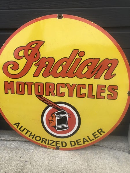 Indian Motorcycles Porcelain Enamel Sign Carousel 2