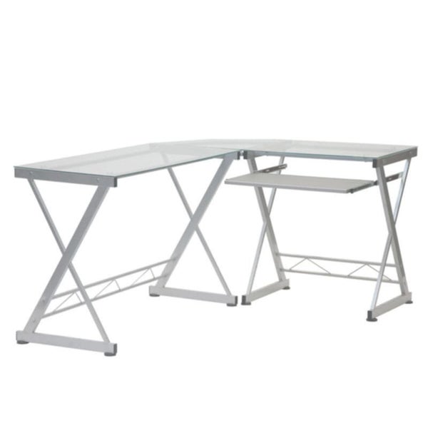 Corner Glass Computer Table Carousel 2