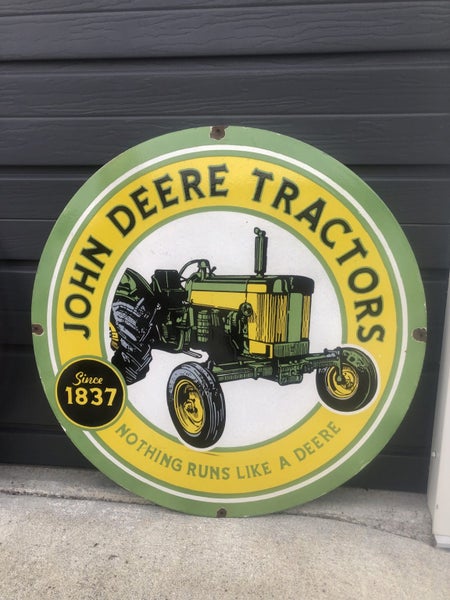 John Deere Tractor Porcelain Enamel Sign Carousel 1