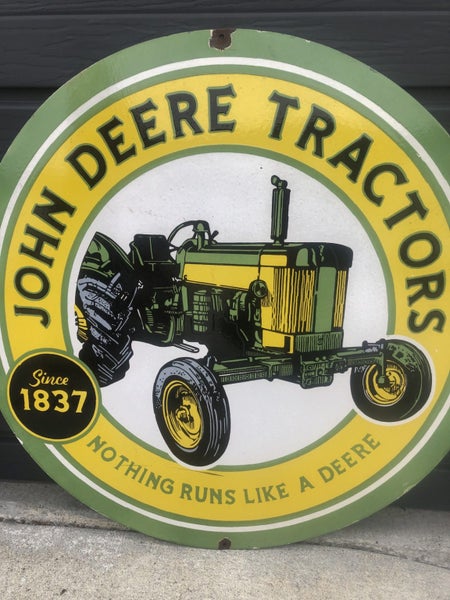 John Deere Tractor Porcelain Enamel Sign Carousel 2