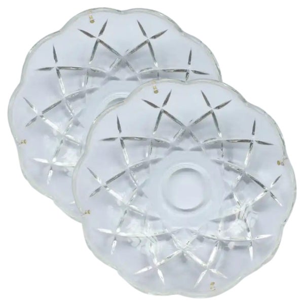 2x 120mm Crystal Chandelier Bobeche Lamp Chandelier Part w/ Gold Pins (30mm H... Carousel 1