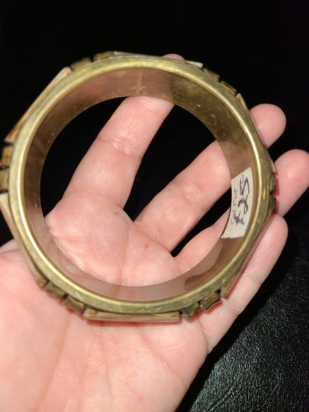Vintage brass bracelet brown $1 DOLLAR RESERVE Carousel 2