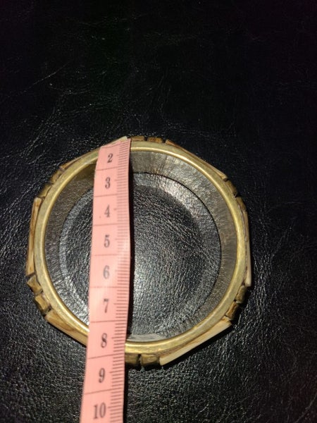 Vintage brass bracelet brown $1 DOLLAR RESERVE Carousel 6